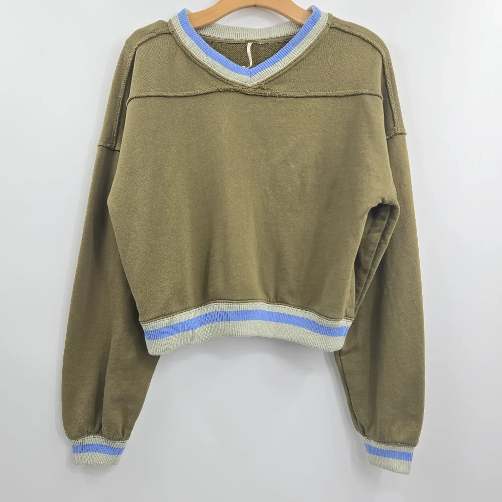 Free People Rio Sweatshirt Seaweed Green‎ Combo